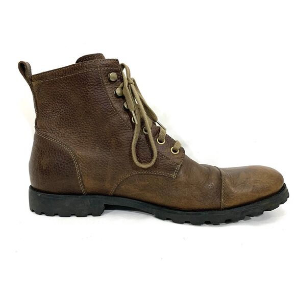 Fossil Pebbled Brown Leather Ankle Lace Up Boots Men Size 11M - Picture 6 of 16